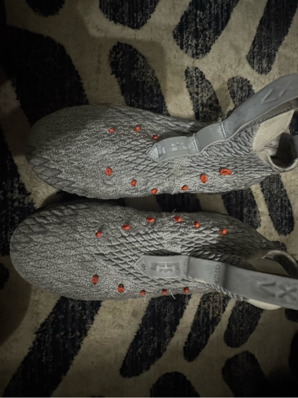 Kids Gray LeBron Athletic Slip-On Shoes with Orange Accents
